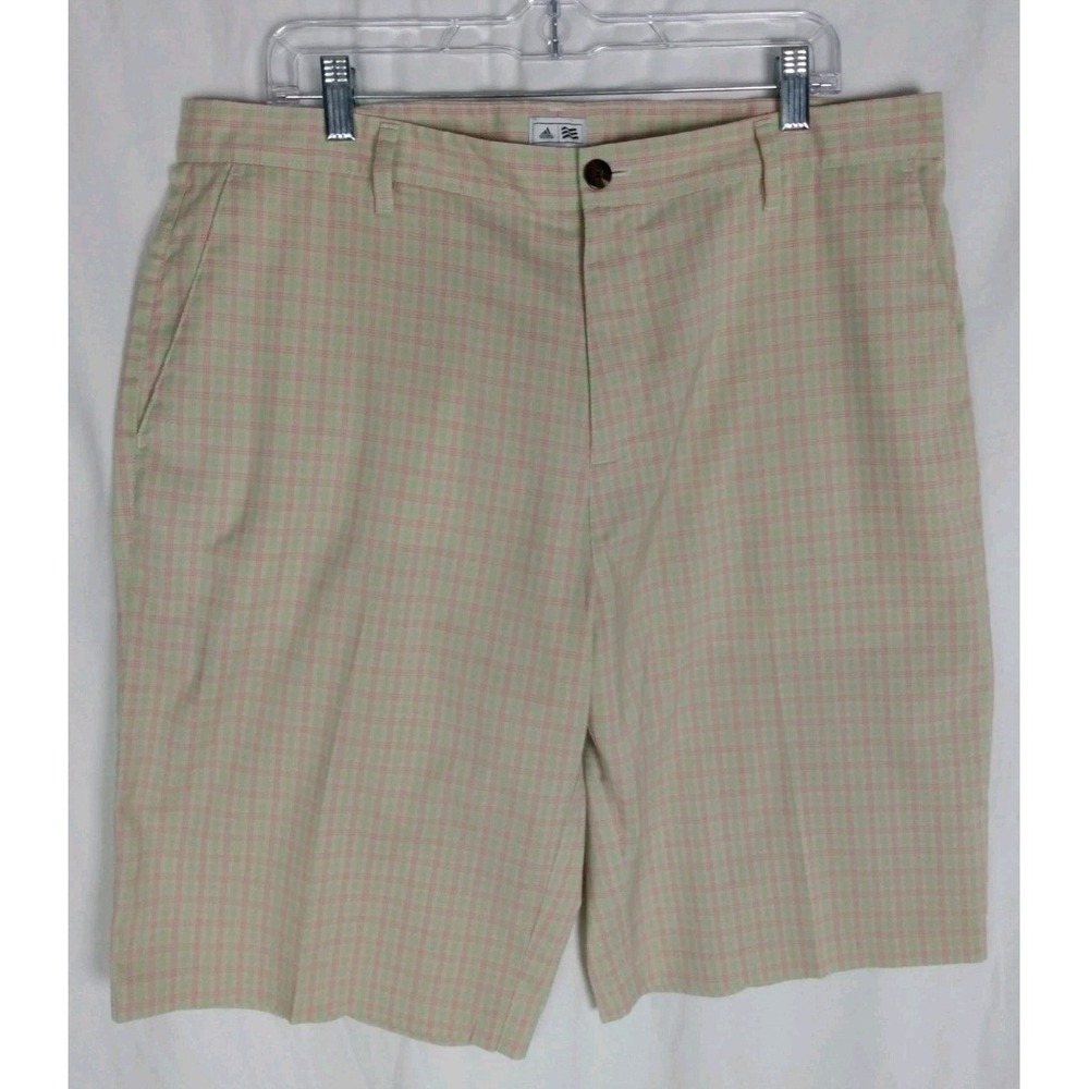 Adidas MULTICOLOR Golf Shorts Plaid  Flat  Mens Sz‎ 36